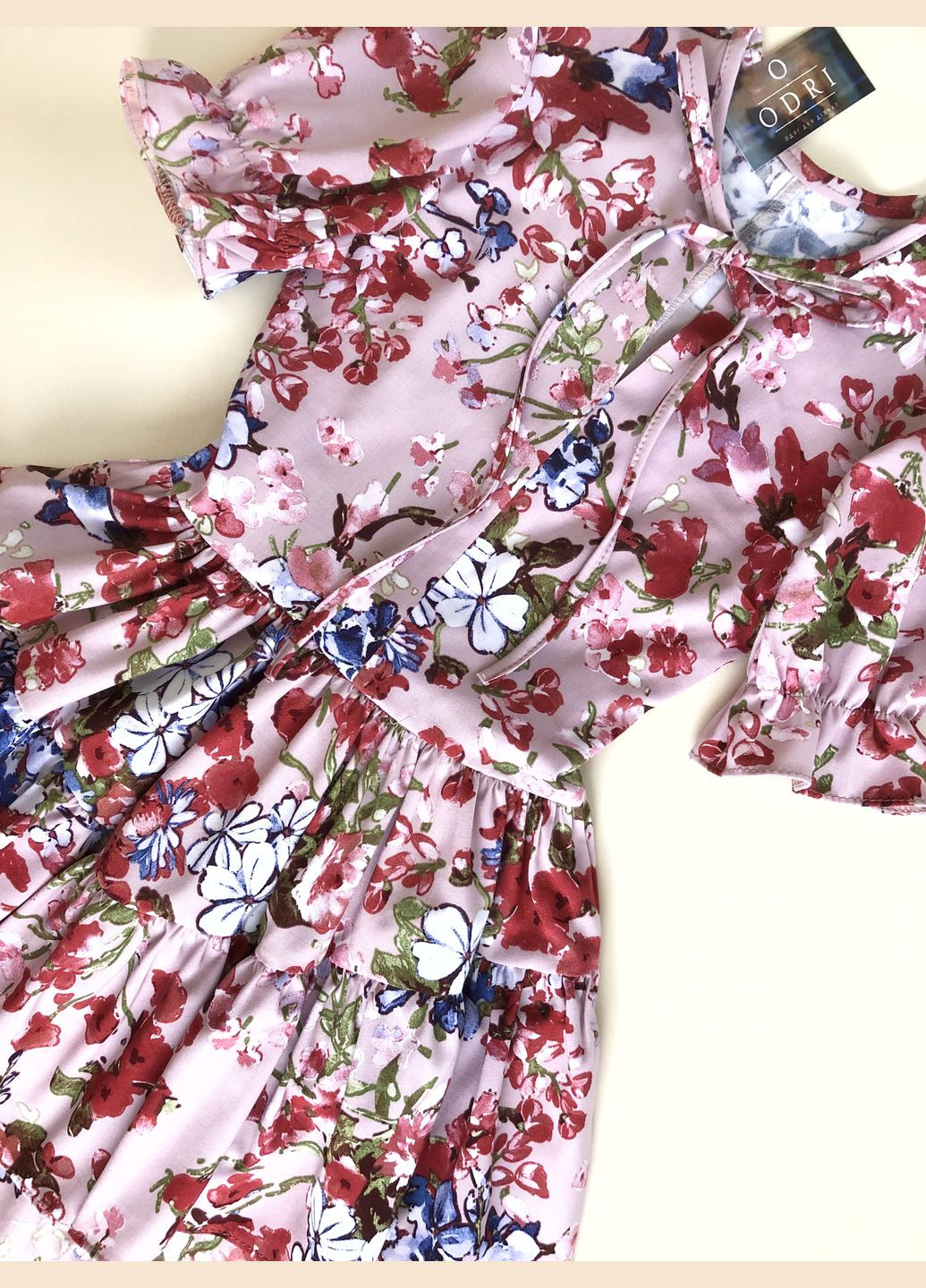 Комбинированное детское летнее платье для девочки подростка (00120) цветочный принт Odri (331150489)