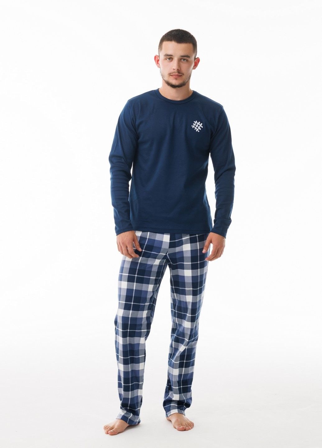 Піжама чоловіча S темно-синій (9416103249711) Наталюкс 94-1610 (302311827)