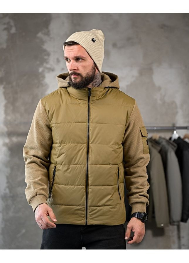 Бежева демісезонна стильна чоловіча куртка демісезонна бежева Freedom