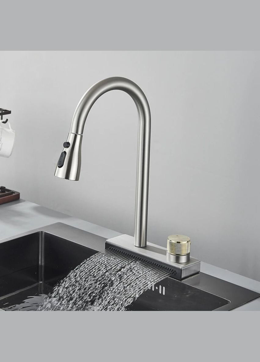 Змішувач під мийку "Водоспад" ZS84 (brushed) Platinum (336937273)