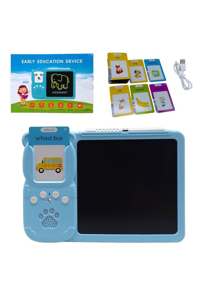 Планшет для малювання LCD Writing Tablet + озвучена абетка Монтессорі 112 карток (блакитний) MIC (292252542)
