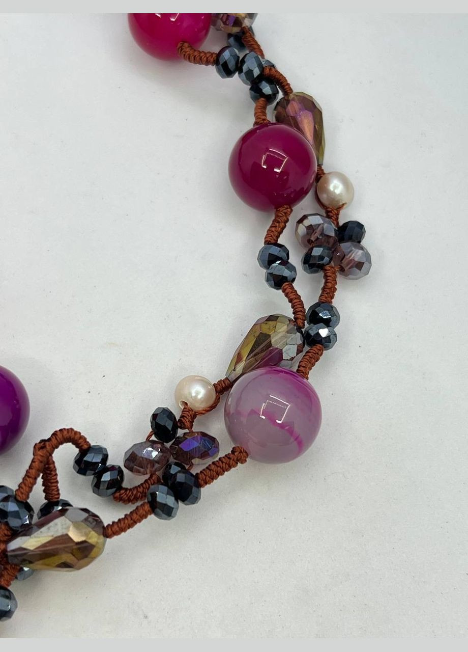 Бусы агат и чешское стекло 16 мм 85 см No Brand (322007178)