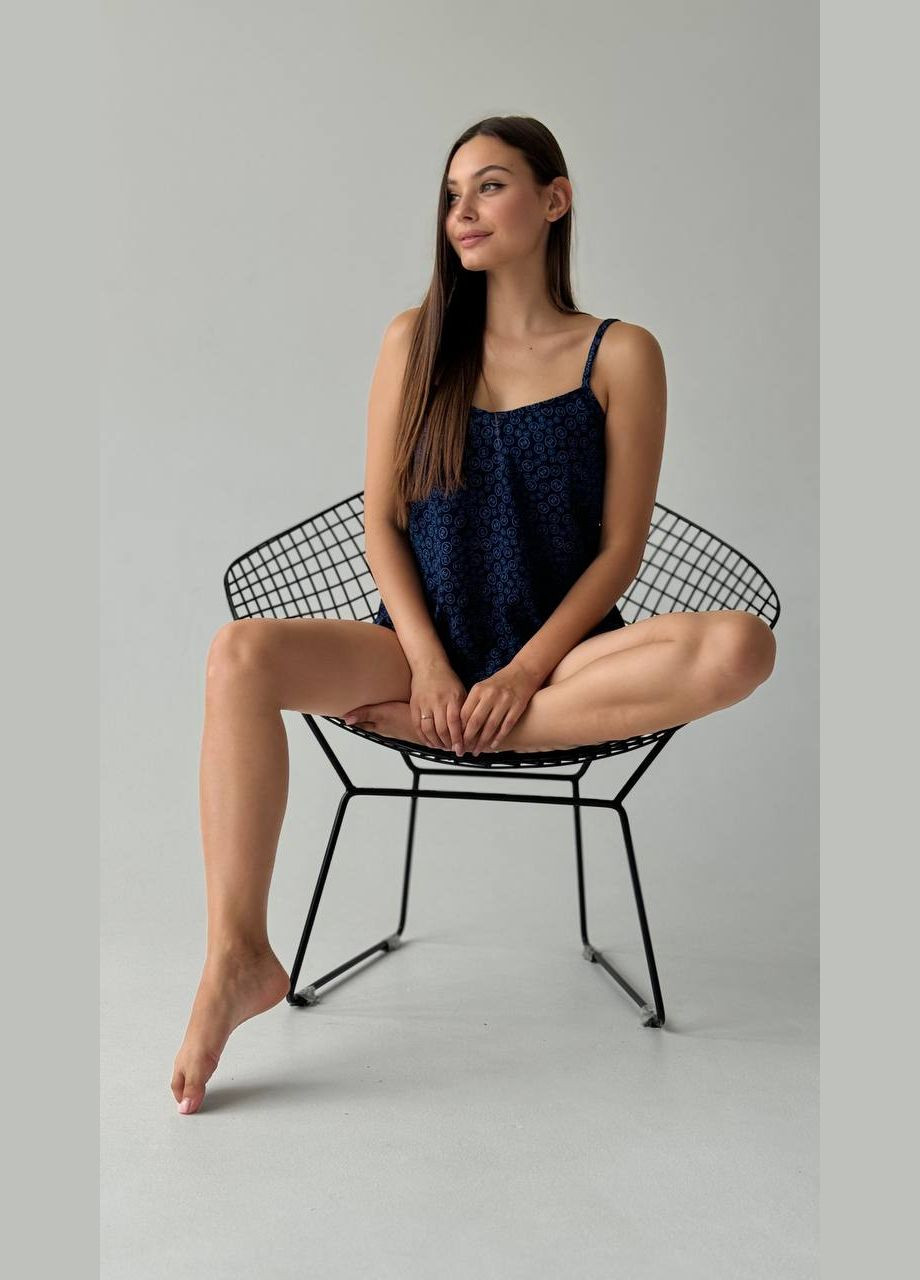 Темно-синя піжамний комплект No Brand