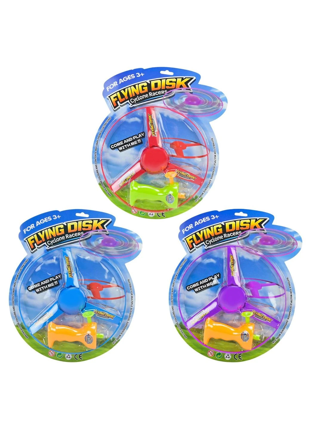 Игрушка-запускалка "Flying Disk Cyclone Racers" (летающий диск, 3 лопасти) No Brand (402466654)