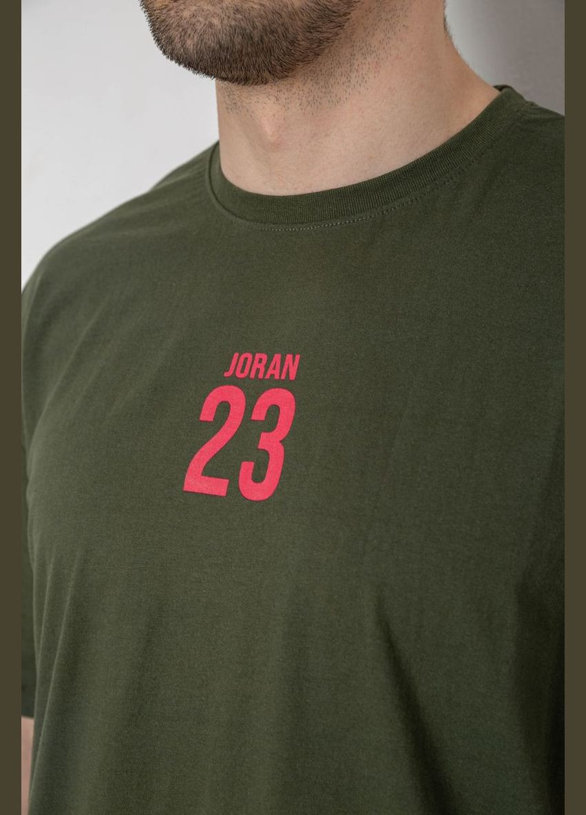 Хакі (оливкова) футболка чоловіча з принтом,, 244r7024 Andi