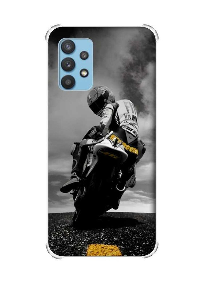 Чохол з потовщеними кутами на Samsung Galaxy A32 рельєфний дизайн Мото принт: 69 Creative (359494385)