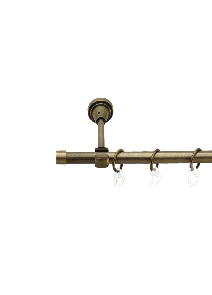 Карниз Заглушка металлический однорядный открытый гладкая труба Антик 16 мм 200 см (3327877) ORVIT (300846274)