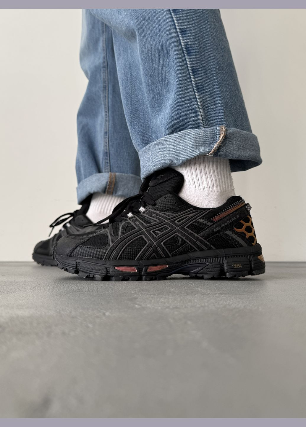 Черные зимние кроссовки зимние мужские asics gel-kahana 8 winter fur black chameleon | асикс гель-кахана 8 черные с мехом No Brand