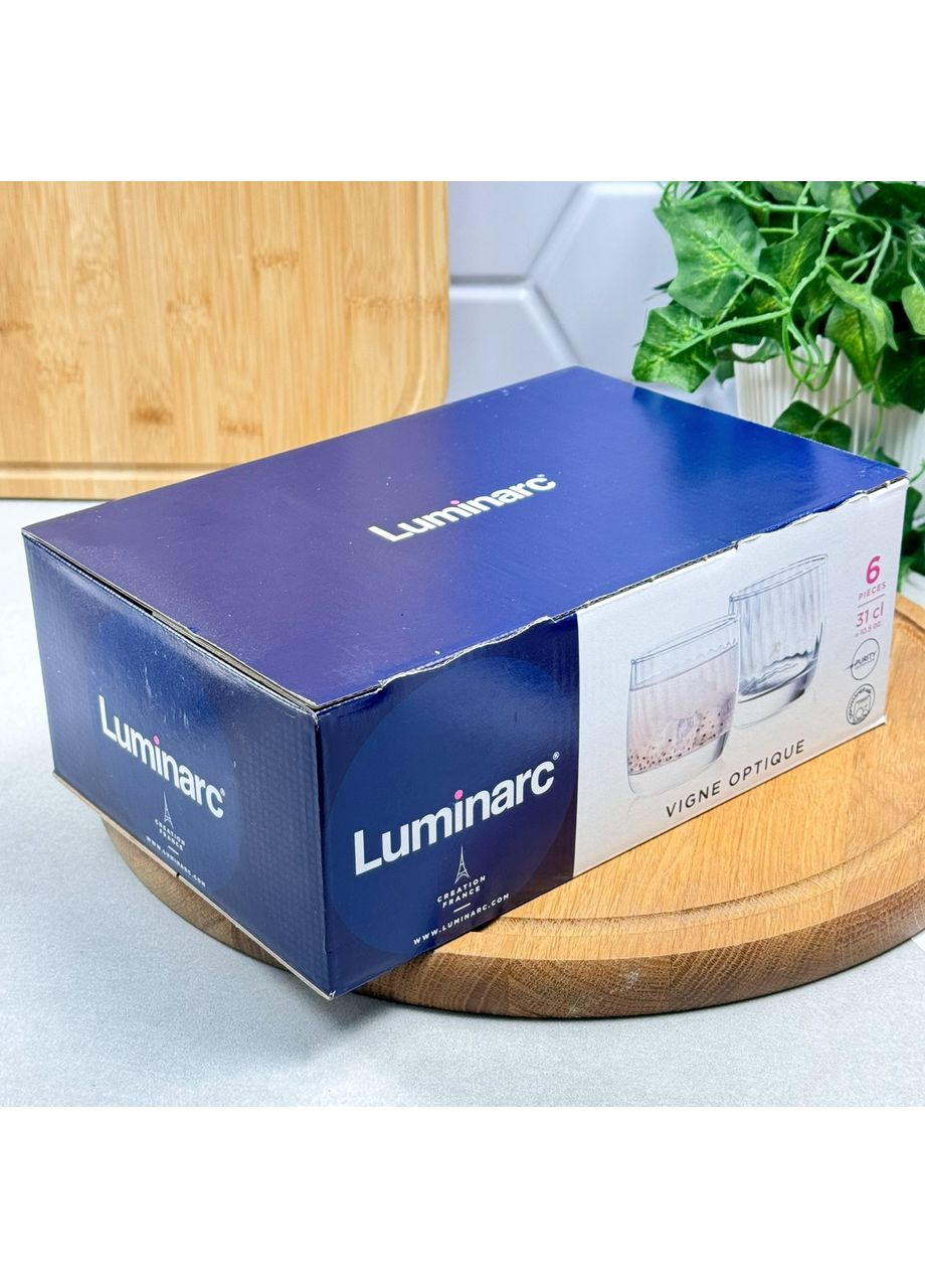 Набір низьких скляних склянок 310 мл Vigne Optique X0831 Luminarc (372601569)