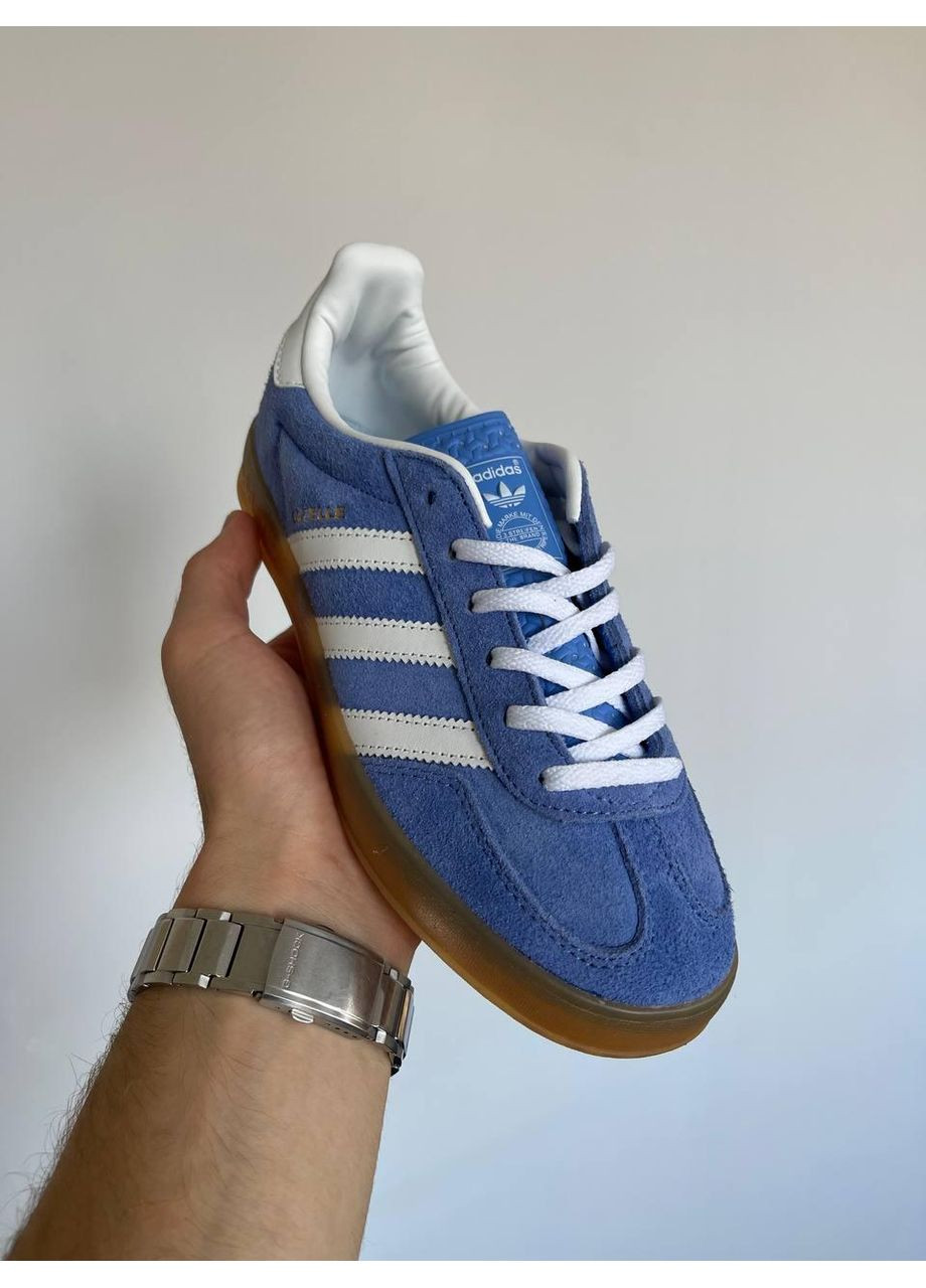 Білі Осінні кросівки чоловічі adidas gazelle indior shoes blue адідас газель No Brand