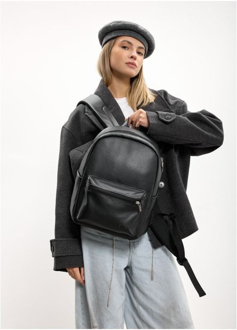 Жіночий класичний міський рюкзак з екошкіри Чорний (38940251235) Sambag (368833610)