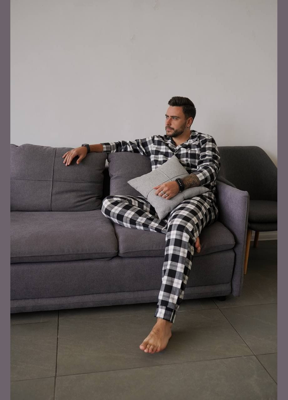 Фланелева піжама в клітинку No Brand (314464532)