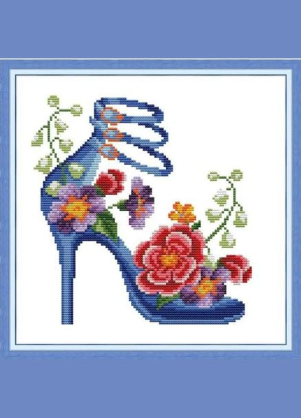 Набір для вишивання за нанесеною на канву схемою "Fashion high heels 7". AIDA 14CT printed, 28*28 см Joy Sunday (313614557)