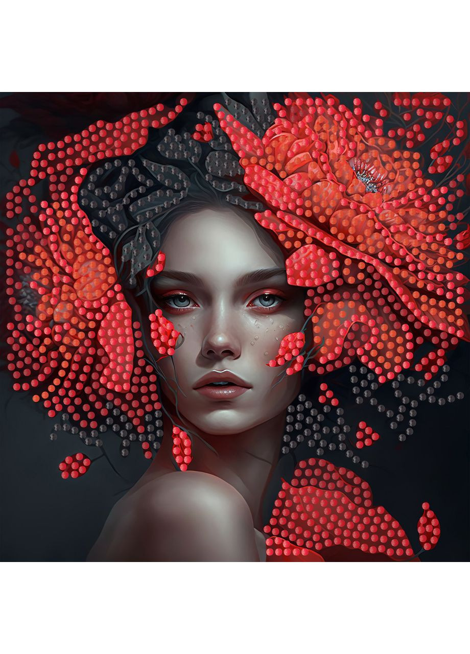 Алмазная мозаика ПРЕМИУМ Загадочная дама на бумажной основе размером 18х18 см (ZAV1818-11) Strateg (362445893)