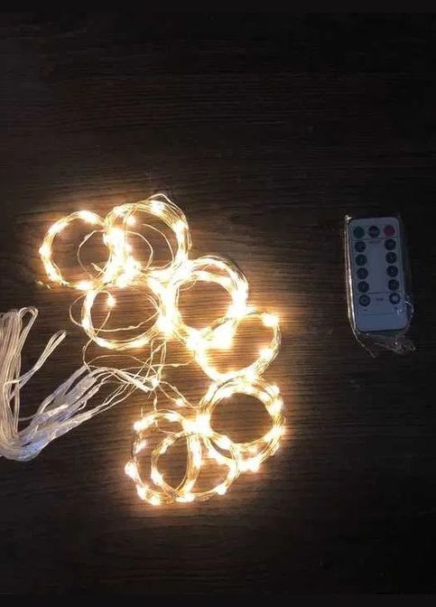 Світлодіодна Гірлянда штора 3*3 м 8 режимів роботи колір тепло-жовтий No Brand (313859914)