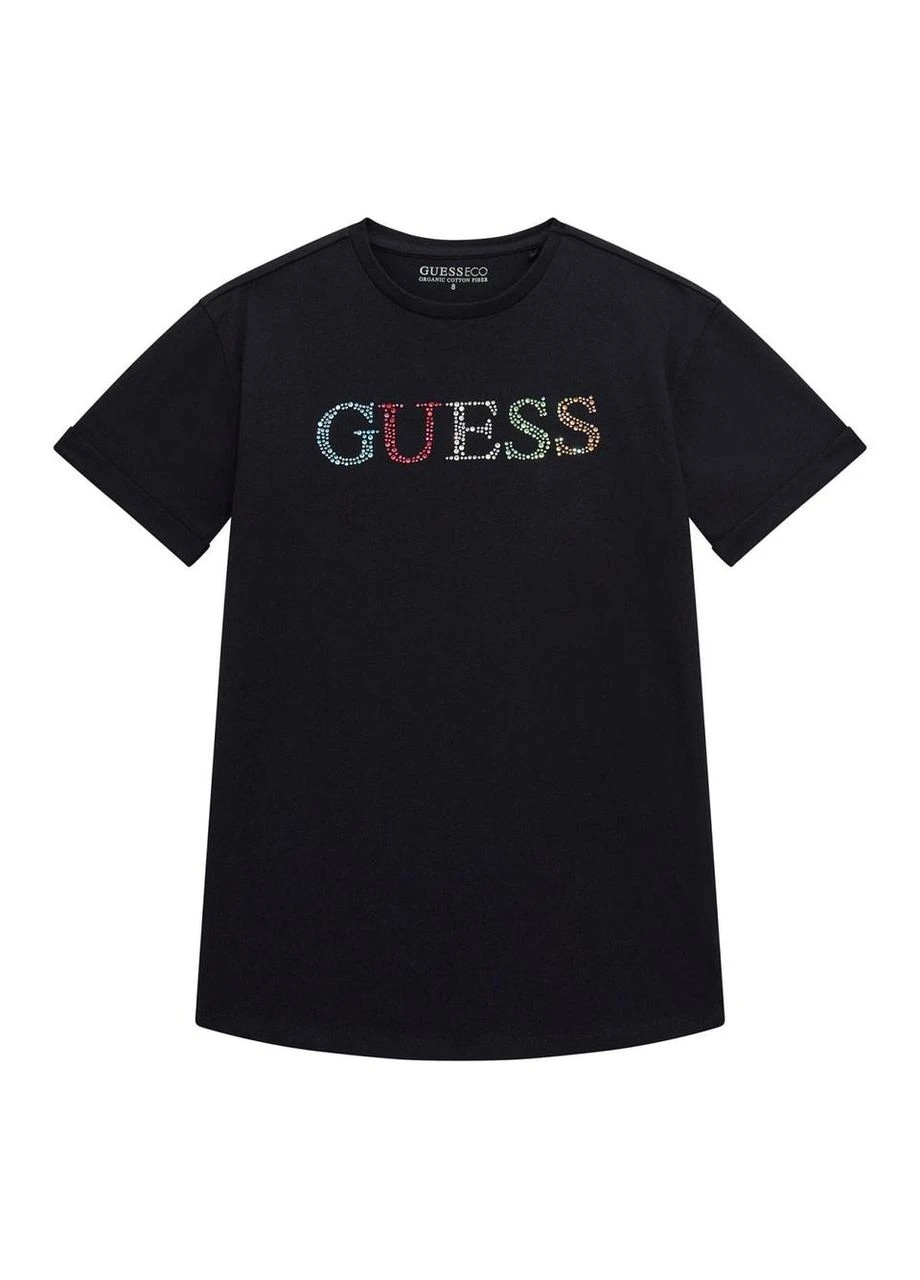 Чорна демісезонна футболка guess, арт. j5gi38j1314 jblk,, 164-168 см, 16 років GUESS KIDS