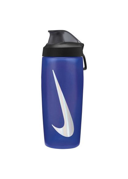 Бутылка для воды Refuel Bottle Locking Lid 18 OZ голубой, черный, серебристый 532 мл N.100.7669.423.18 Nike Refuel Bottle Locking Lid 18 OZ блакитний, чорний (369879678)