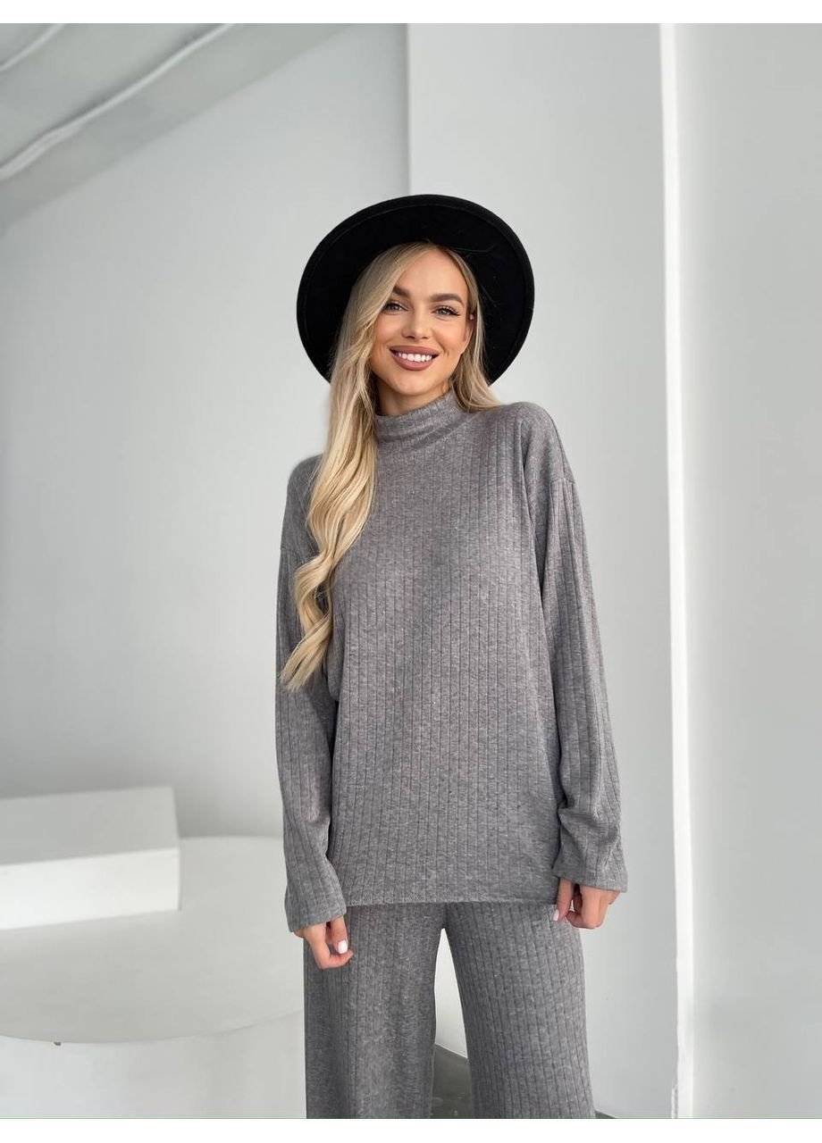 Женский трикотажный костюм из ангоры (широкий рубчик) — фото вживую, размерная сетка в описании. GD/GL Модний простір (364965837)