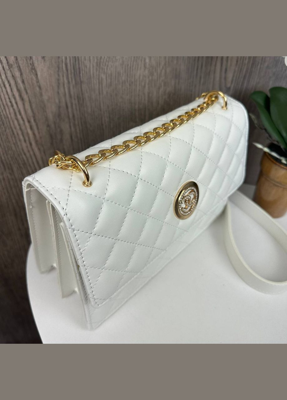 Женская мини сумка клатч маленькая сумочка стеганная белая Turkey (345742187)