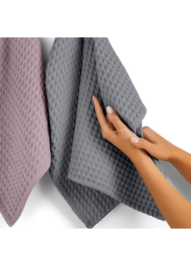 Вафельні рушники Terra Greek Waffle CS1 Графітово-ліловий 2 шт Cosas комбінований