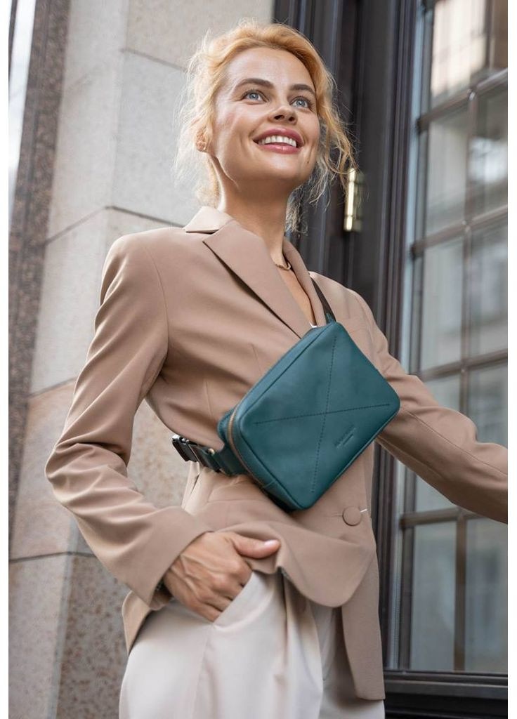 Шкіряна Dropbag Mini зелена BlankNote поясна сумка (348359134)