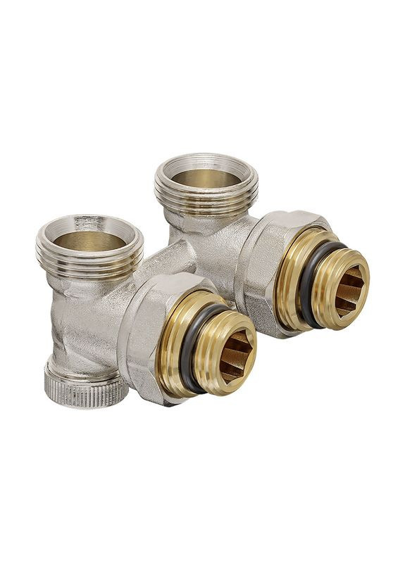 Комплект для нижньої підкл. радіатора SET-21 - 1/2"x3/4" (кутовий) з термоголовкою ЗЗ (KR3173) KOER (322007060)