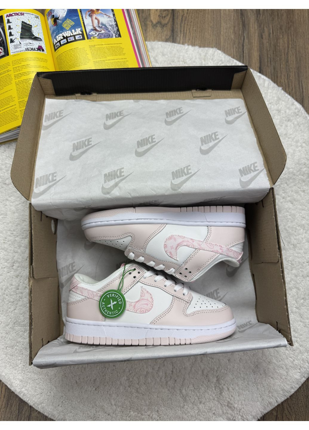 Рожеві Осінні кросівки чоловічі nike sb dunk low pink white найк сб данк No Brand