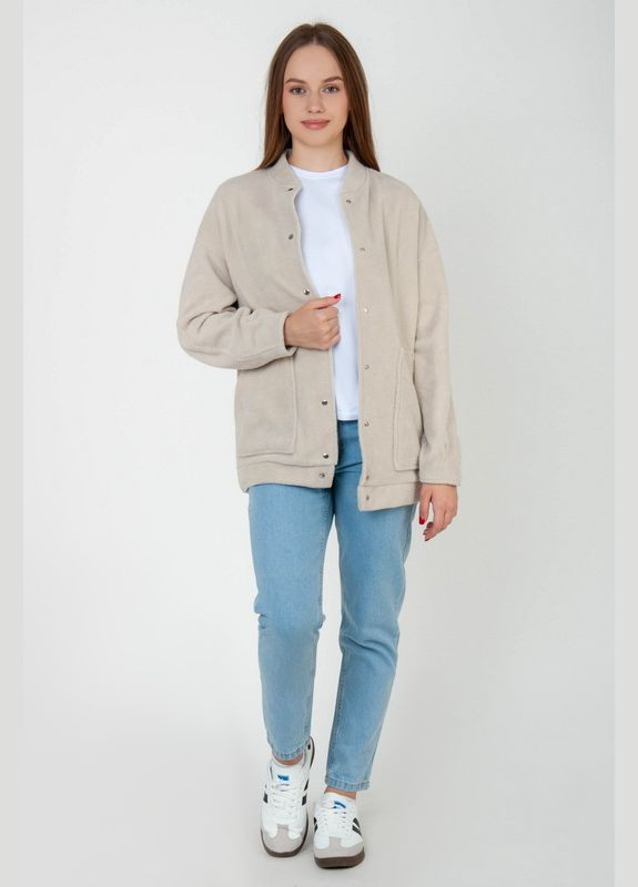 Світло-бежева демісезонна бомбер жіночий 09-4061-157 Авекстекс