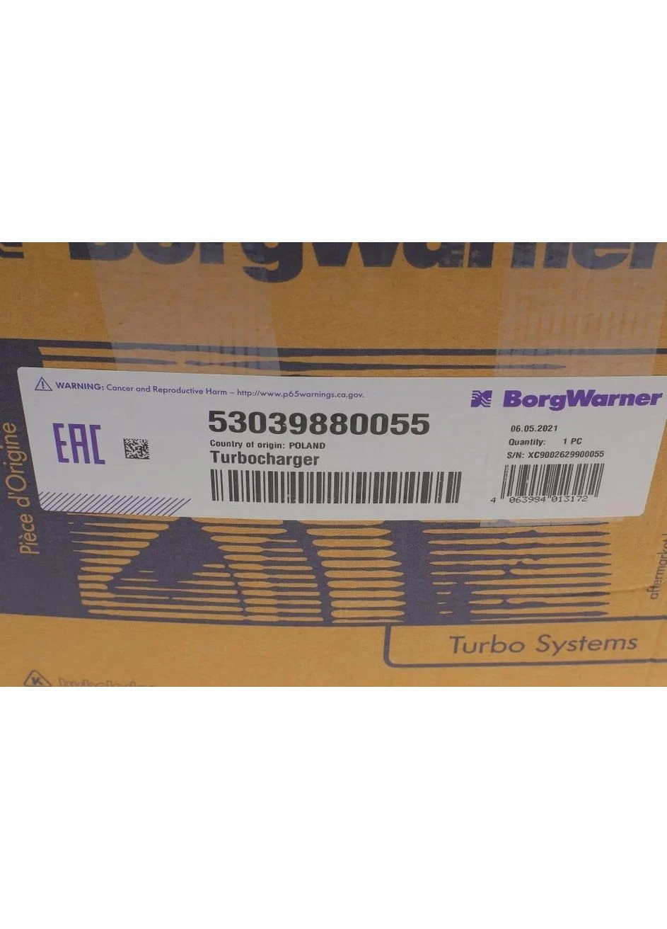 Турбина Renault Master II 2.5dCi 01 5303 988 0055 (opt-om) BorgWarner (391104632)