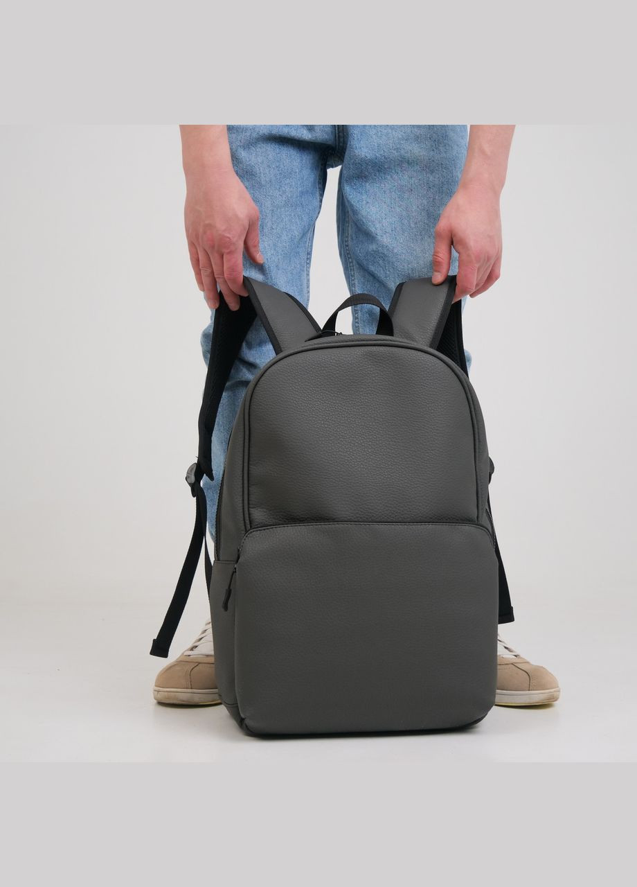 Повсякденний чоловічий рюкзак з екошкіри сірого кольору із відділенням під ноутбук ToBeYou x (293247144)