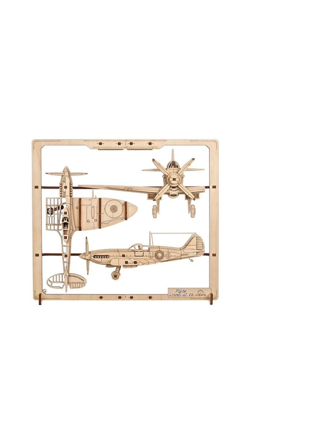 Пазл 2.5D Истребитель Fighter Aircraft Mk VIII (70196) UGEARS (364115583)