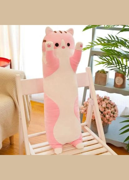 Мягкая игрушка обнимашка Кот Батон 90 см розовый No Brand кіт 90см (294843387)