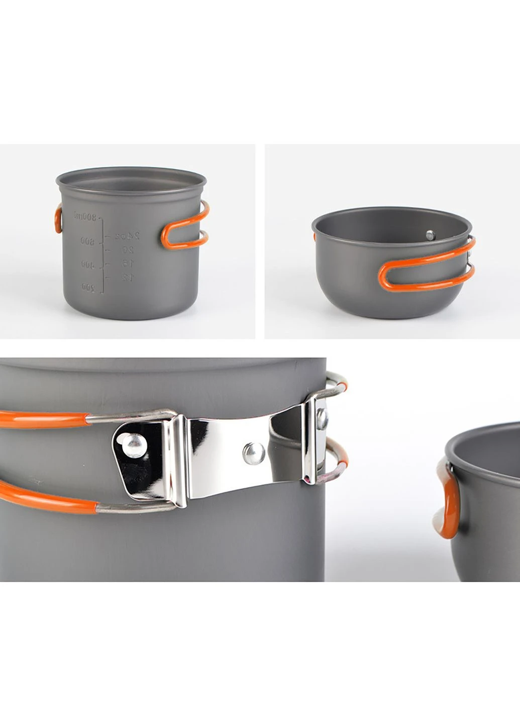 Набір туристичного посуду Cooking Set DS-101, помаранчеві ручки F&D (354367609)