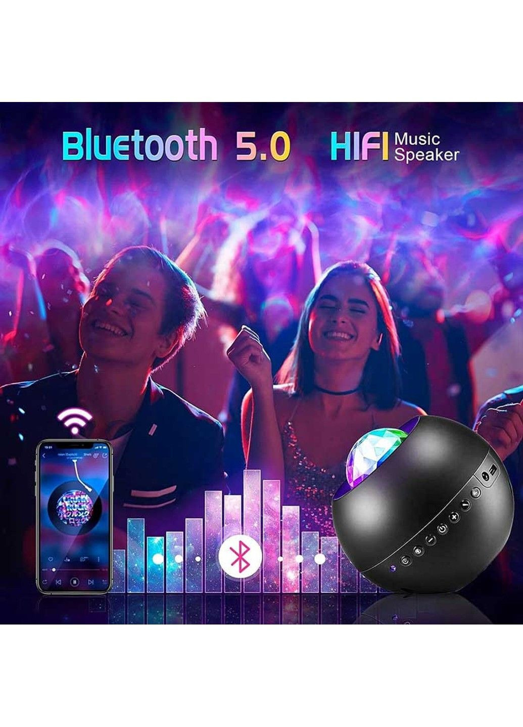 Проектор-ночник Ocean Dream E14 with Bluetooth and Remote Control Epik (291880258)