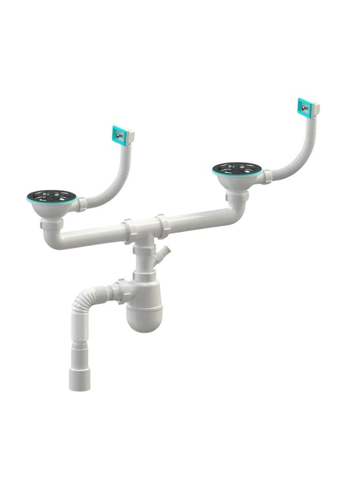 Сифон К1450 для мийки та умивальника, пластиковий, з відводом SoloPlast (340286024)