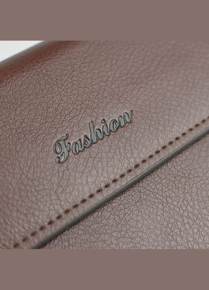 Коричневий чоловічий клатч гаманець на кнопці No Brand (305822010)