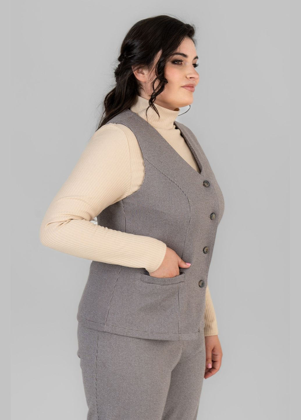 Темно-синій демісезонний жіночий гольф приталеного крою з коміром-стійкою all posa (ap101676p) A'll Posa