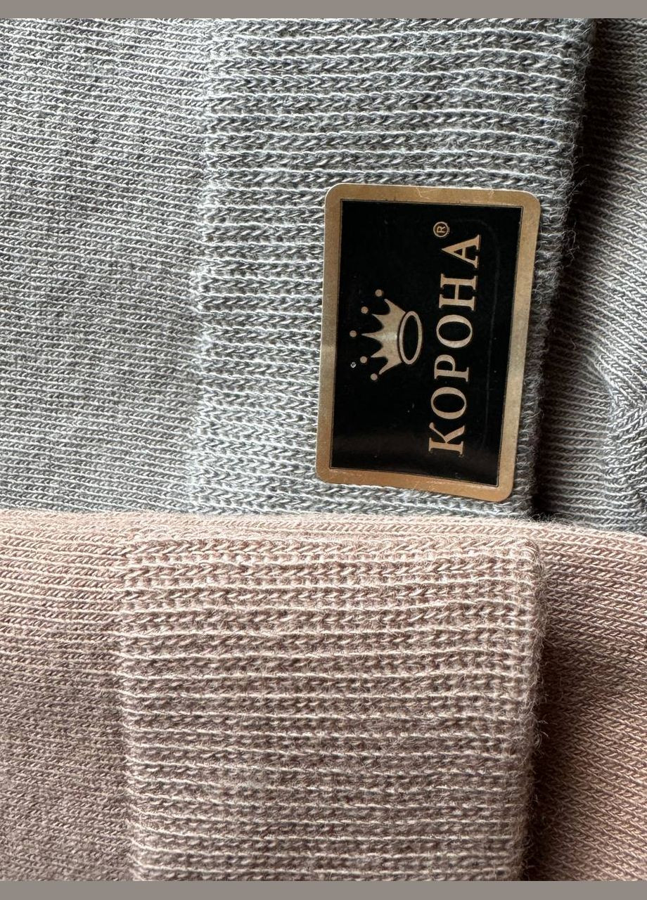 Комбинированные 5 пар классические плотные демисезонные носки хорошего качества Корона однотонные (316709980)