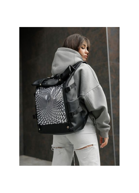 Жіночий рюкзак RollTop Hacking принт Illusion Sambag (329692822)