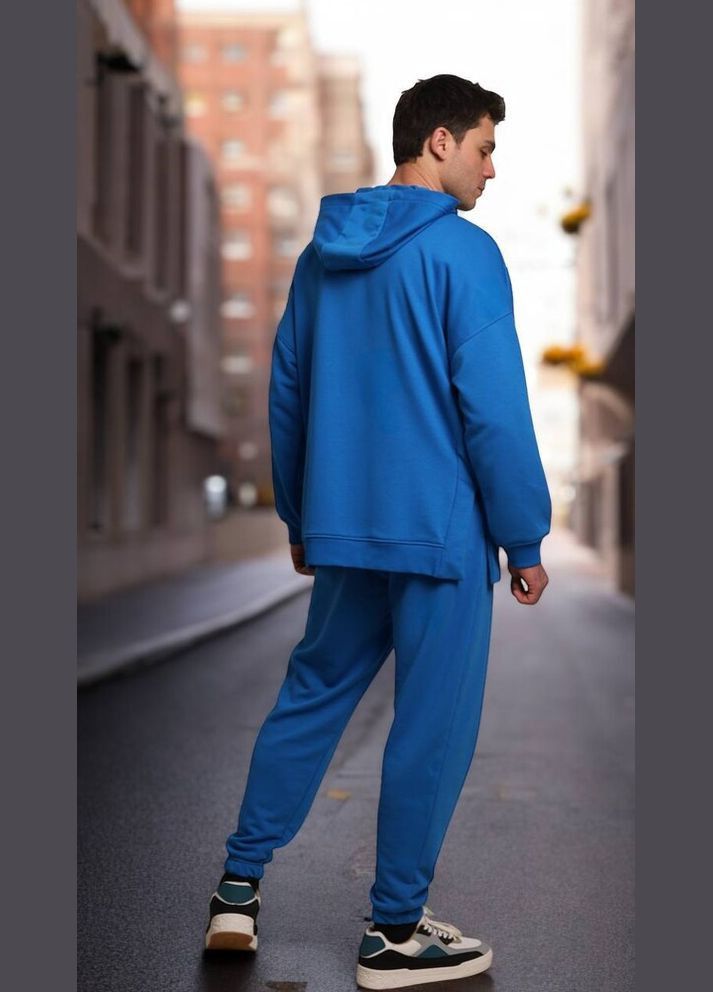 Мужской демисезонный спортивный патриотический синий, электрик костюм трикотаж петля 3ХЛ, 5ХЛ( 52, 56) Dias (355890377)