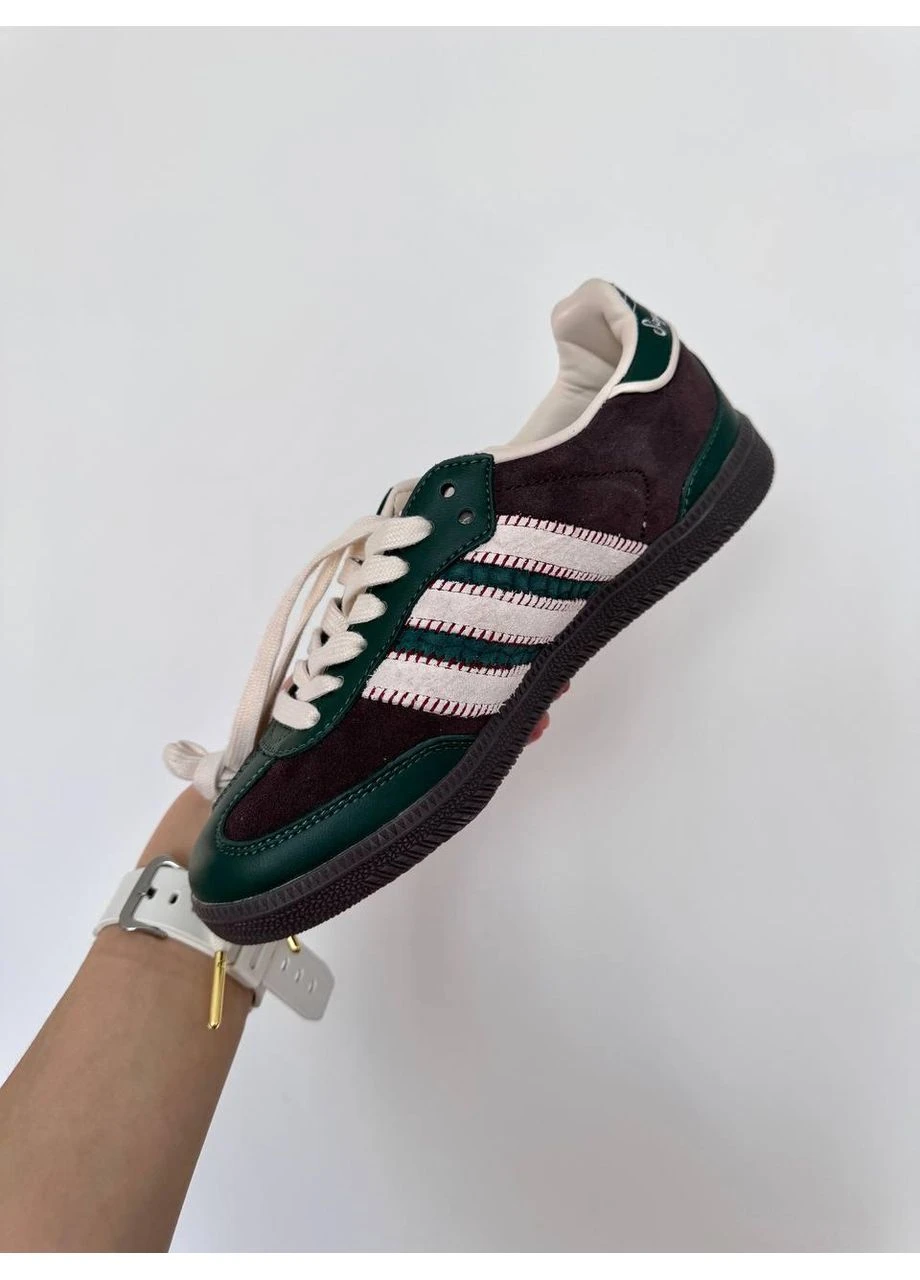 Зеленые летние кроссовки adidas samba notitle green/brown адидас самба No Brand