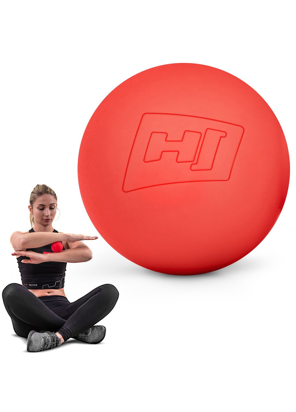 Силиконовый массажный мяч 63 мм HS-S063MB красный Hop-Sport (361951732)