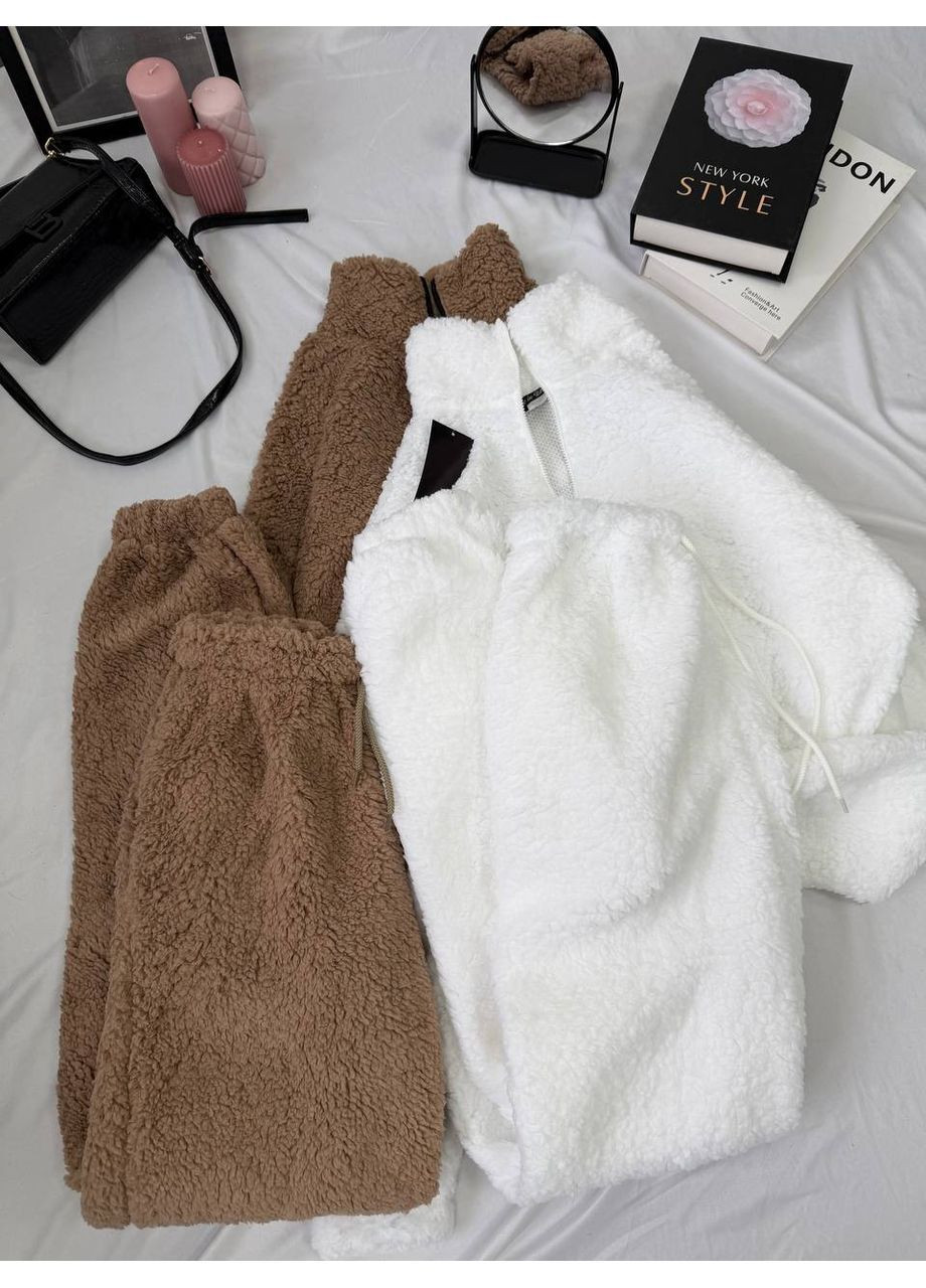 Костюм 1846 оверсайз Тедді кофта та штани Україна (370348001)