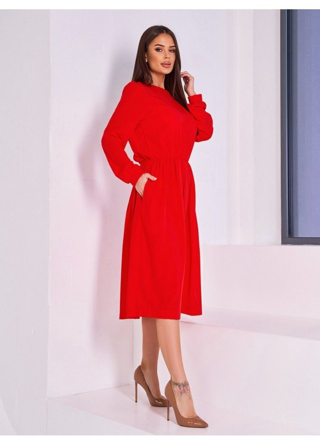 Червона повсякденний сукня issa pus 15010 червоний ISSA PLUS
