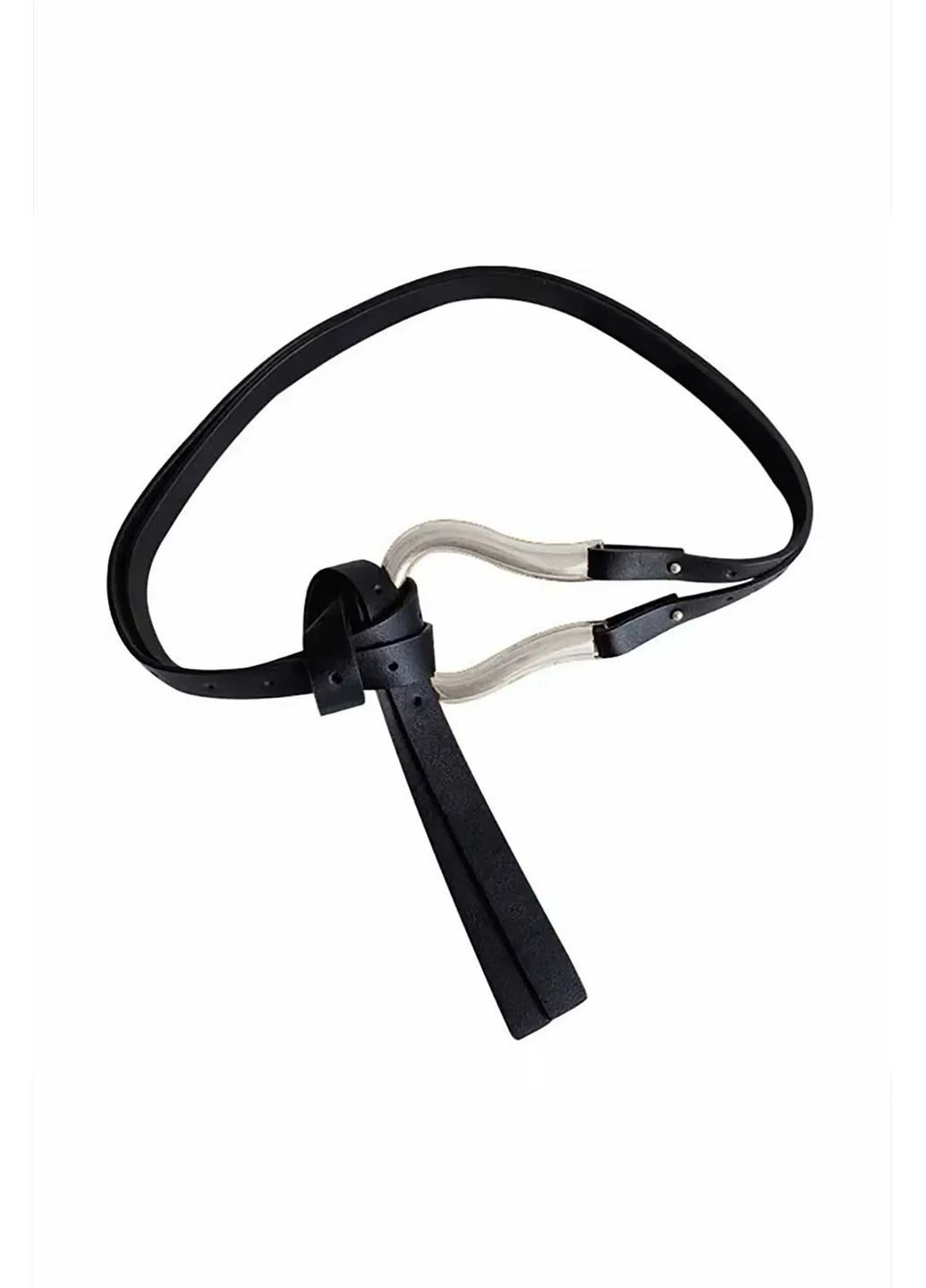 Ремінь з U-пряжкою шкіряний, колір Чорний Rica Mare (367831703)