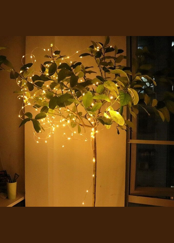 Світлодіодна гірлянда Крапля Роси 100 LED, 10м тепле біле світло, батарейки 3АА SunLamp (304390842)