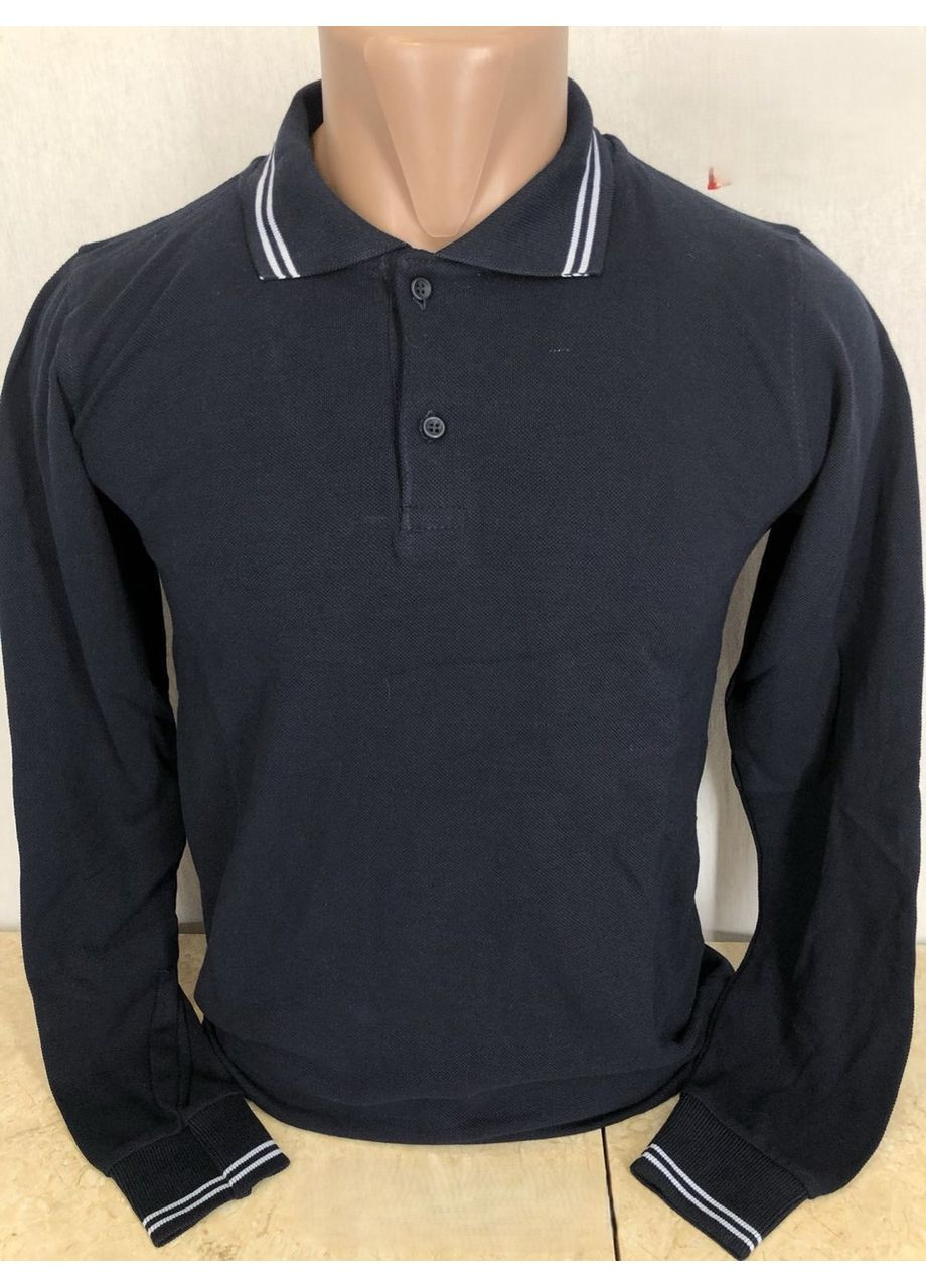 Синяя детская футболка-поло для мальчика белого цвета с длинным рукавом на 15 лет. для мальчика Kids