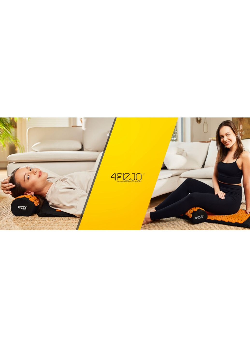 Коврик акупунктурный с валиком Classic Mat Аппликатор Кузнецова Black/Orange (P-5907222931752) 4FIZJO (303723220)