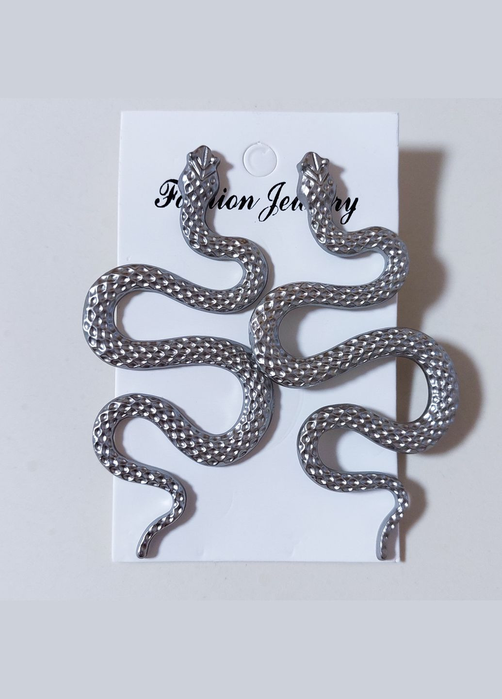 Серьги Змея большие висячие MK1296 серебристый DeKolie (314827575)