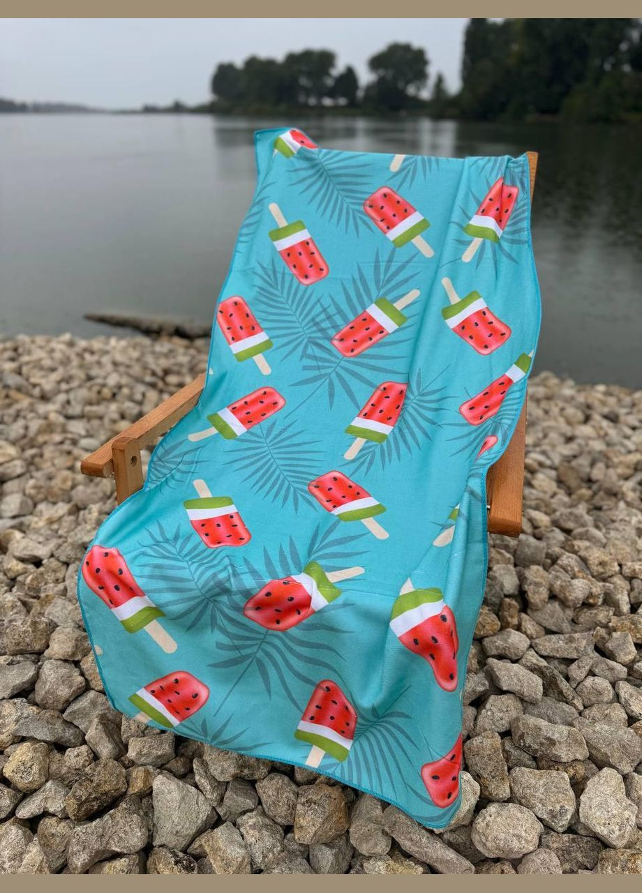 М'який ніжний рушник мікрофібра з малюнком 70х140 см (П4К-colour-rushnik-002) No Brand комбінований